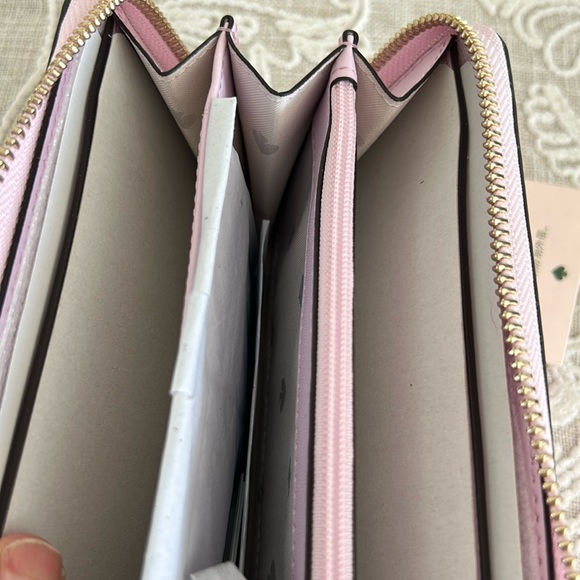 Kate Spade ♠️ NWT Pink Parrots Flock Party Large Continental Zip Around … - Picture 8 of 13